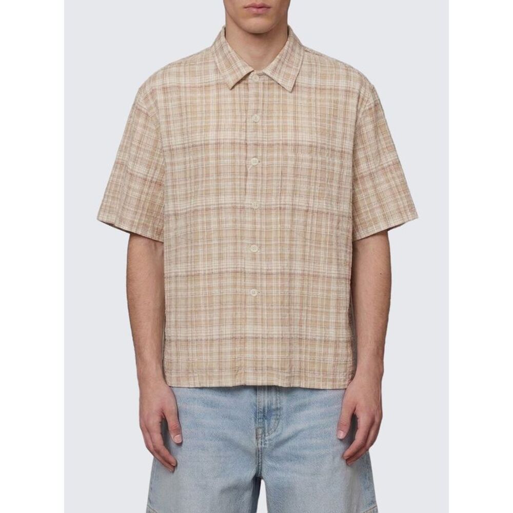 Sunflower Men Check Cotton And Linen Blend Casual Shirt Sunflower